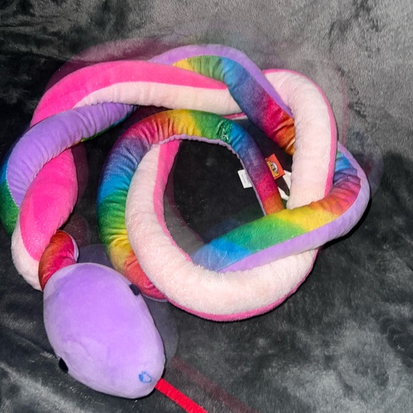 Adventure Planet Snake Plush Twisted Multi Color 57” Stuffed Reptile Pink Purple - Picture 3 of 16